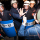 Students clash with police trying to evict them.